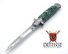 AKC Italian Switchblade Bayonet Automatic Knife 9" Stainless Blade Marble Green Assembled Kit
