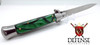 AKC Italian Switchblade Bayonet Automatic Knife 9" Stainless Blade Marble Green Assembled Kit