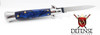 AKC Italian Switchblade Bayonet Automatic Knife 9" Stainless Blade Marble Blue Assembled Kit