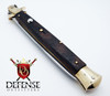 INOX Italian 13" Vintage Santos Wood J Inox Stiletto Switchblade Side-Open Push Button Knife