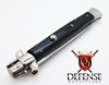 INOX Italian 11" Vintage Black Marked "J Inox" Stiletto Switchblade Side-Open Push Button Knife