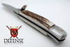 GOM INOX Italian 8" Lever-Letto Style Automatic Thick Stag Switchblade Knife