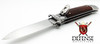 GOM INOX Italian 8" Lever-Letto Automatic Thick Santos Wood Handle with Fluted Shellpullers Style Guard Switchblade Knife