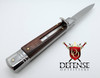 GOM INOX Italian 8" Lever-Letto Style Automatic Thin Santos Wood Handle Switchblade Knife