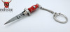 Micro INOX Italy Keychain Italian Switchblade Multi Red Acrylic Handle