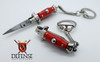 Micro INOX Italy Keychain Italian Switchblade Multi Red Acrylic Handle