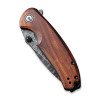 CIVIVI Pintail Flipper & Thumb Stud Knife Cuibourtia Wood Handle (2.98" Damascus Blade)