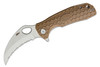 Honey Badger Large Flipper Knife Satin Serrated Claw Blade, Tan FRN Handles