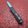 Microtech Jedi Knight Ultratech AUTO OTF Blue Double Edge Dagger Blade, Partial Tri-Grip Aluminum Handles