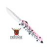 Cobratec FS-3 Medium Pink Lure Drop Point Non Serrated OTF Knife