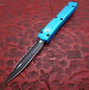 Microtech Ultratech OTF Automatic Turquoise Handle Double Edge Tactical Black Full Serrated OTF