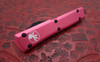 Microtech Ultratech OTF Automatic Pink Handle Drop Point Serrated Tactical Black Blade