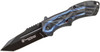 Smith & Wesson Black Ops 3 MAGIC Assisted Flipper Black Combo Tanto Plain Blade, Smoked Blue/Black Aluminum Handles