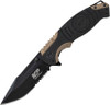 Smith & Wesson M&P SWMP13BSCP Folder Clam Liner Lock Drop Pt. Handle Knife, Black/Gold