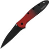 Kershaw Ken Onion Leek Assisted Flipper Knife 3" CPM-MagnaCut Black Plain Blade, Red/Black Gradient Aluminum Handles