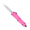 CobraTec Small FS-3 Pink Automatic OTF Double Edge Serrated