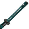 Hand Forged Samurai Sword Full Tang with Turquoise Cotton Wrapped Handle By Blades USA