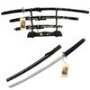 BladesUSA 3-Piece Sword Set with Stand: Black Dragon Carved Lacquer Scabbard Collection