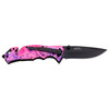 Master USA Spring Assisted Pink and Purple Bubble Splat Design Pocket knife