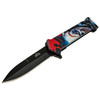 Master USA Spring Assisted Knife Clown Graphic Handle Black Blade