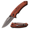 Tac-Force Spring Assisted Wood Handle Ti Coated Blade Standard