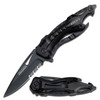 Tac-Force Spring Assisted Black Police Skeleton Handle Serrated Black Blade