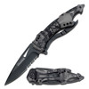 Tac-Force Spring Assisted Fall Camo Skeleton Handle Serrated Black Blade
