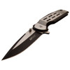 MTech USA Spring Assisted Black and Silver Two Tone Dropt Point Standard Blade