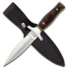 MTech Fixed Blade Dark Wood Handle Double Edge Knife