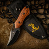 Elk Ridge Fixed Blade Small Skinner Wood Handle Black Full Tang Blade