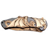 Masters Collection Spring Assisted Gold Dragon Mirror Polished Knife