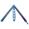 MTech USA Ti Coated Neo Chrome Spider Trainer Dull Blade Balisong Buterfly Knife