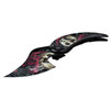 Dark Side Blades Pink Skull Roses Design Fantasy Chopper Knife