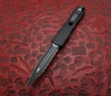 Microtech Dirac Black Tactical OTF Knife Standard Double Edge Fully Serrated Blade