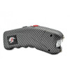 Cheetah Cyclone CH-23TN rechargeable stun gun with carbon fiber patterned handle, integrated flashlight, and front contact probes.