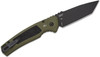 Kershaw Launch 16 Automatic Black Cerakote Tanto Plain Blade, Olive Aluminum Handles with Trac-Tec Inlays, Reversible Clip