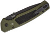 Kershaw Launch 16 Automatic Black Cerakote Tanto Plain Blade, Olive Aluminum Handles with Trac-Tec Inlays, Reversible Clip