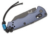 Benchmade Auto Immunity Automatic CPM-M4 Cobalt Black Wharncliffe Blade, Crater Blue Billet Aluminum Handles