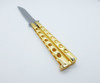 Gold Butterfly Classic Knife with Holes in Handle Stainless Blade