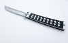 Samurai Style Silver & Black Balisong Butterfly Knife