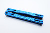 Tactical Spear Point Aluminum Handle Butterfly Knife - Blue