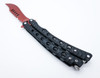 Recurve Balisong Butterfly Knife with Textured Handle - Red Knife