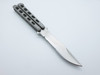 Heavy Duty Stainless Steel Silver Butterfly Balisong Knife Partial Serrated