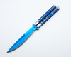 Two-Tone Titanium Coated Balisong Butterly Knife - Blue