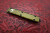 Microtech Ultratech Automatic OTF Knife Black Plain Drop Point Blade, OD Green Aluminum Handle