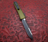 Microtech Ultratech Automatic OTF Knife Black Plain Drop Point Blade, OD Green Aluminum Handle