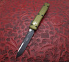 Microtech Ultratech Automatic OTF Knife Black Plain Drop Point Blade, OD Green Aluminum Handle