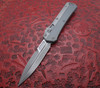 Microtech Glykon Automatic OTF Knife Natural Clear Apocalyptic Standard Bayonet  Blade, Black Aluminum Handle