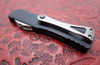 Microtech Hera OTF Automatic Knife Stonewashed Double Edge Dagger Blade, Black Aluminum Handle
