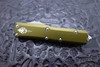 Microtech Signature Series UTX-85 Automatic OTF Knife Stonewashed Warhound Plain Blade, OD Green Aluminum Handle